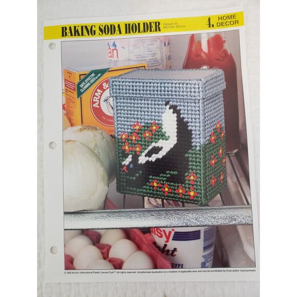 (J5) 1993 Annie's Attic Plastic Canvas Pattern Home Decor Lot of 4 - Picture 4 of 7